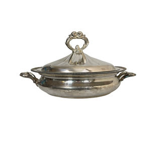 Vtg. Homan Silverplated‎ Casserole Dish With Lid & Handles 555 Special Metal
